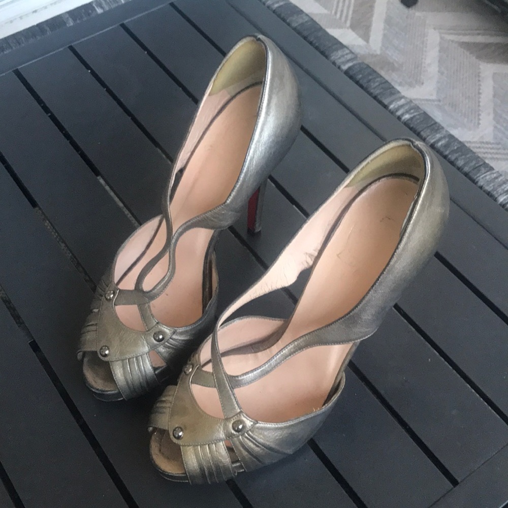 Christian Louboutin Gold Distressed 38